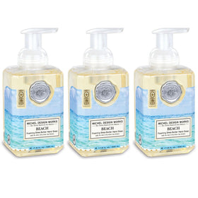 Michel Design Works foaming hand soap Beach lifestyle scene suggests gifting and cozy routines