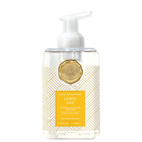 Michel Design Works foaming hand soap Lemon Fizz with pump bottle for easy dispensing.