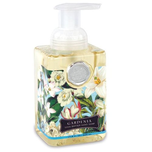 Michel Design Works Gardenia foaming soap bottle for a scented hand cleanse and skin-softening routine.