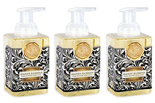 Michel Design Works Honey Almond foaming hand soap bottle with pump for a silky, gentle cleanse