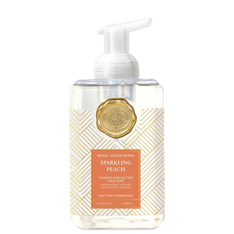 Michel Design Works Sparkling Peach bottle pump for easy, clean hand washing.
