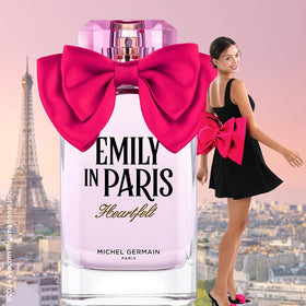 Michel Germain Emily in Paris bottle angled shot conveys sophisticated Parisian charm