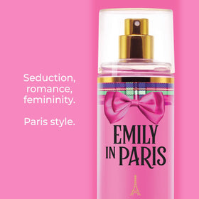 Michel Germain Emily in Paris neroli and pear highlight bottle close-up for sparkling sweetness.