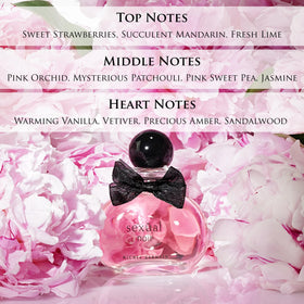 Sexual Noir top notes of strawberry and mandarin create a bright introduction