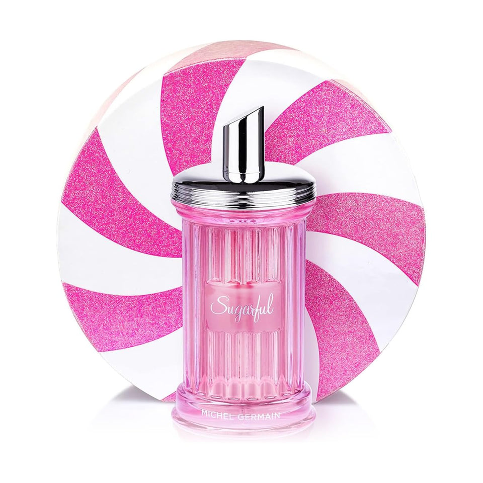 Michel Germain Sugarful bottle front view for stylish vanity display and gifting