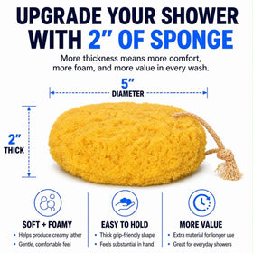 Michelle's Melting Pot bath sponge creates rich lather while using less body wash.
