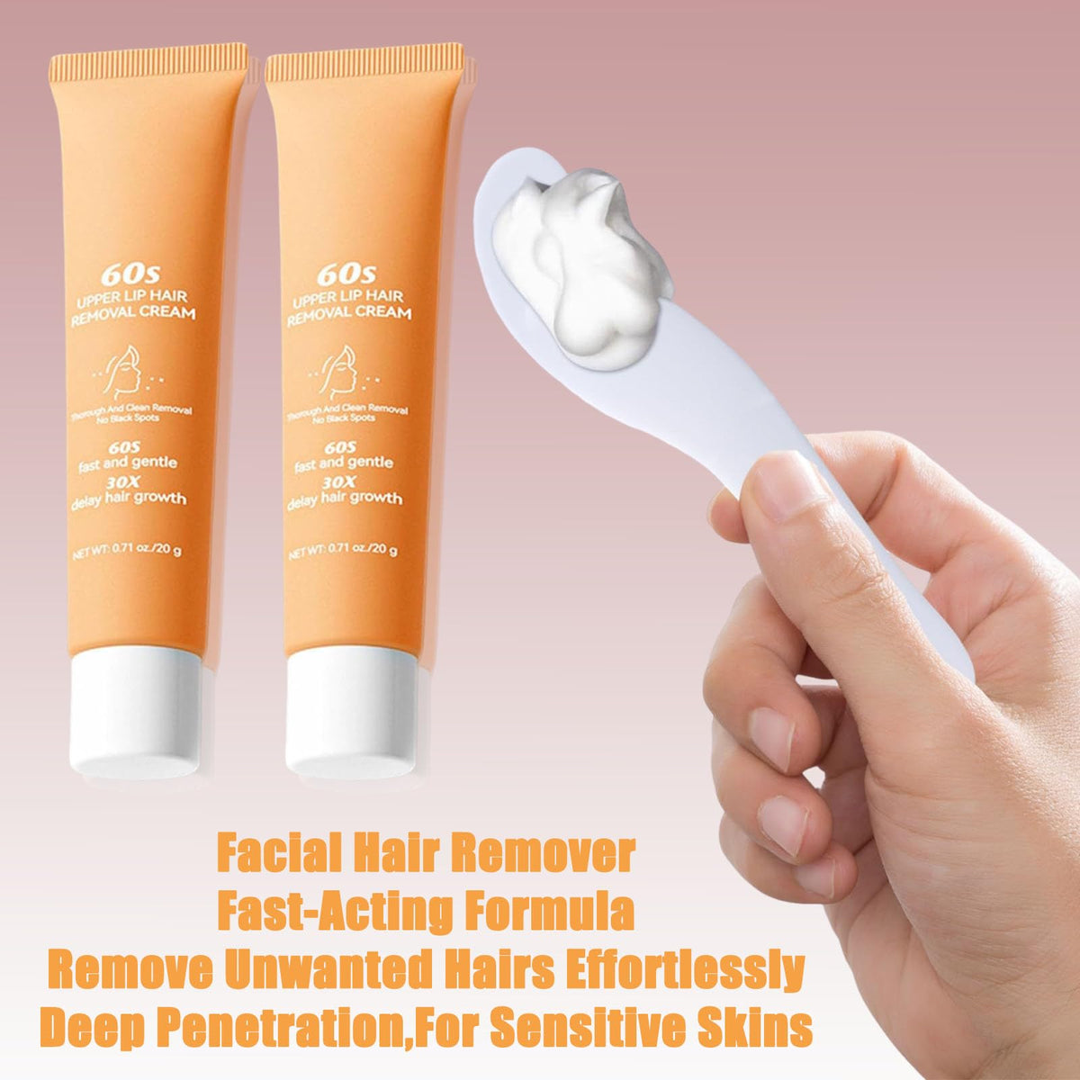 Joy Cream Facial Hair Removal cream tub with smooth texture for even application