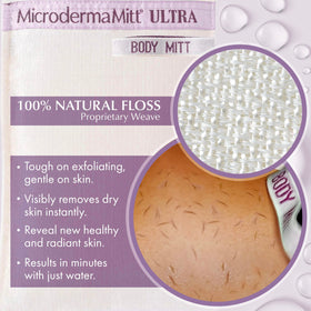 MicrodermaMitt ULTRA removes dead skin for radiant skin.