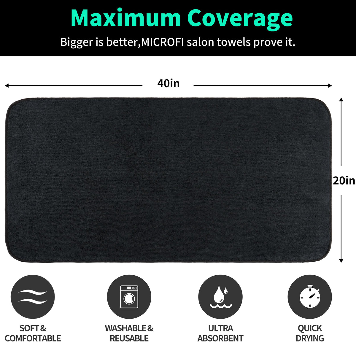 MICROFI two-pack towels save time and streamline routines.