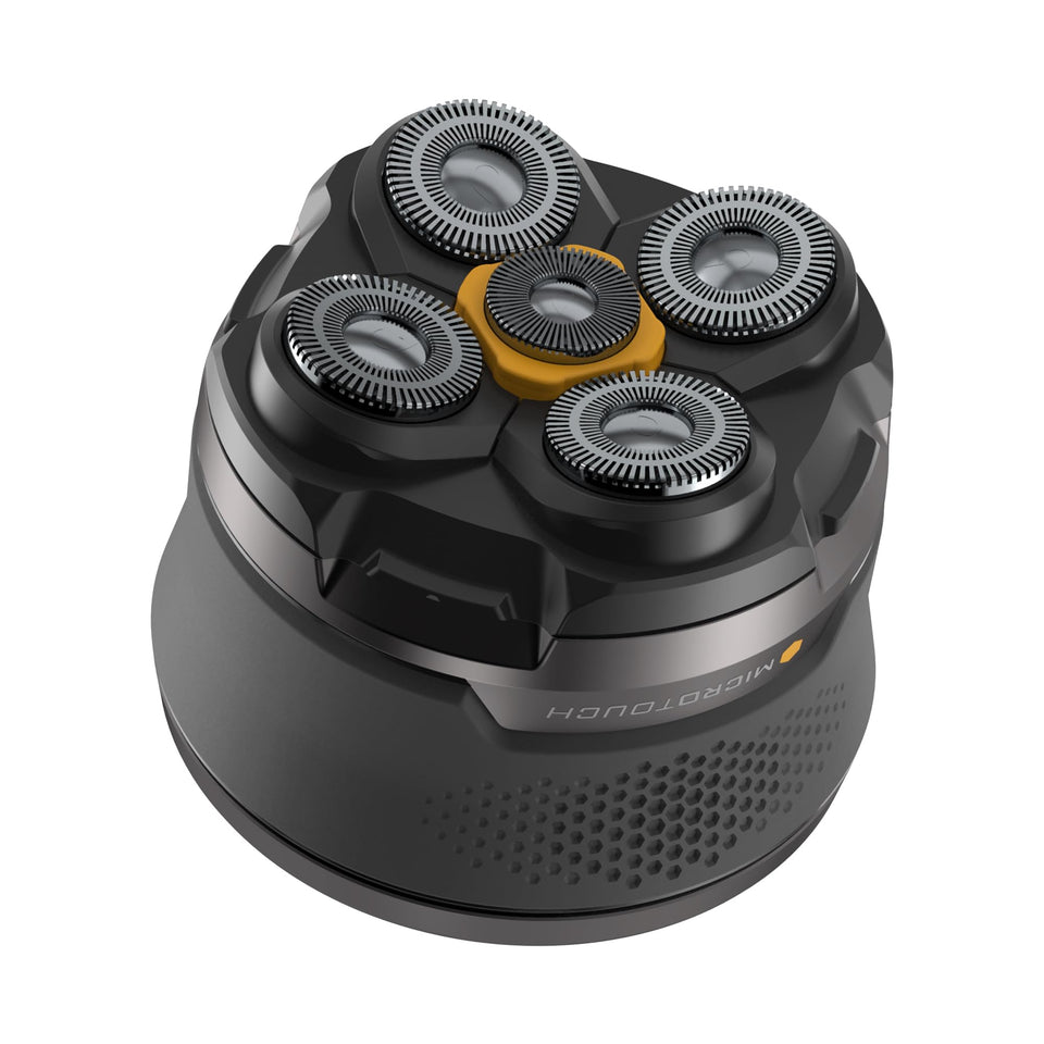 MicroTouch Titanium Head Shaver with floating heads for smooth, even coverage.