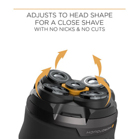 MicroTouch Titanium Head Shaver with lightweight ergonomic handle for comfortable grooming.