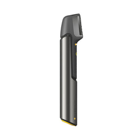 MicroTouch Titanium Trim with extendable arm reaching back hair for easy grooming.
