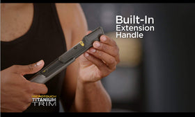 MicroTouch Titanium Trim LED illuminated trimmer for precise sideburns and beard shaping.
