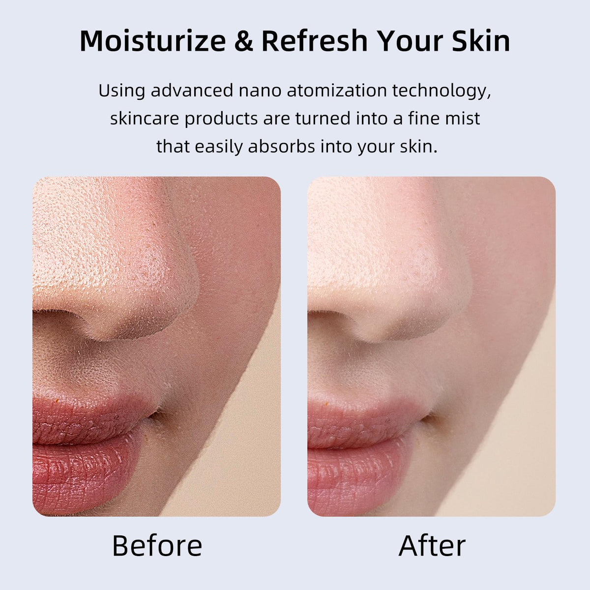 Microtree Nano Facial Steamer producing a cool mist to hydrate skin.