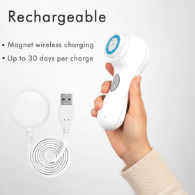 Rechargeable waterproof design ideal for in-bathroom use and travel-friendly charging