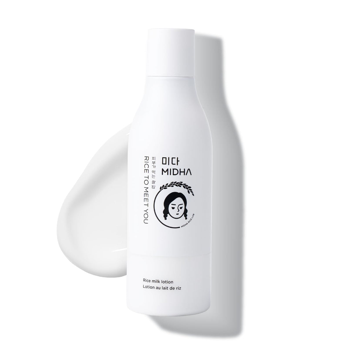 MIDHA Rice Milk Lotion bottle for everyday lightweight hydration.