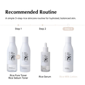 MIDHA Rice Milk Lotion packaging close-up highlighting clean design.