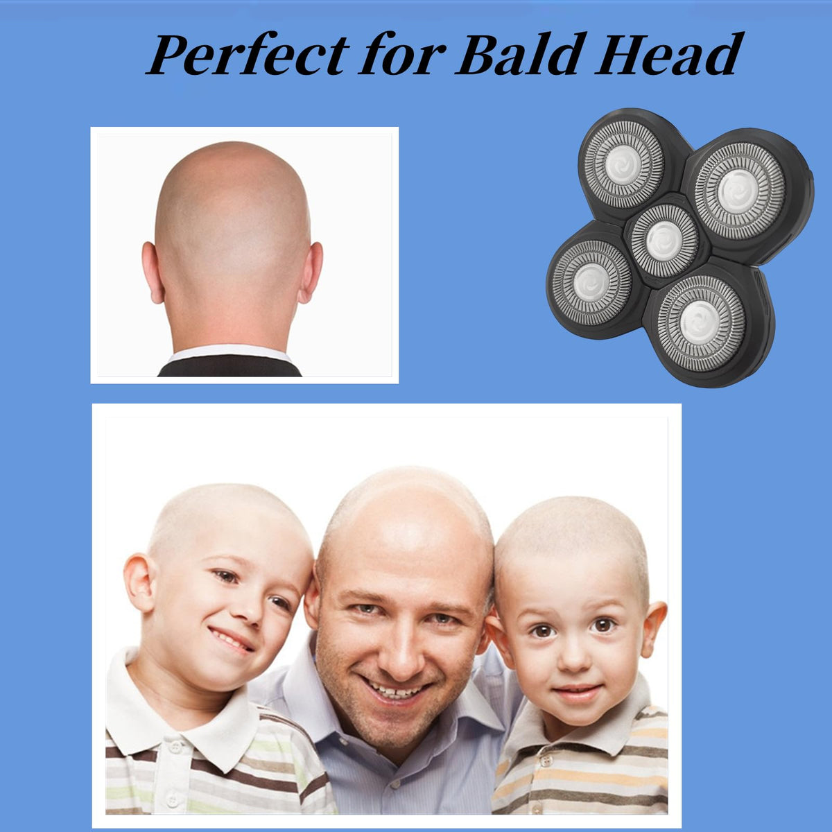 Midnt bald head shaver replacement blades easy swap for quick maintenance.