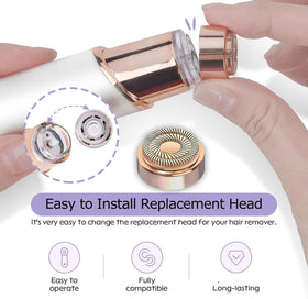 Midnt replacement heads with cleaning brush for easy maintenance.