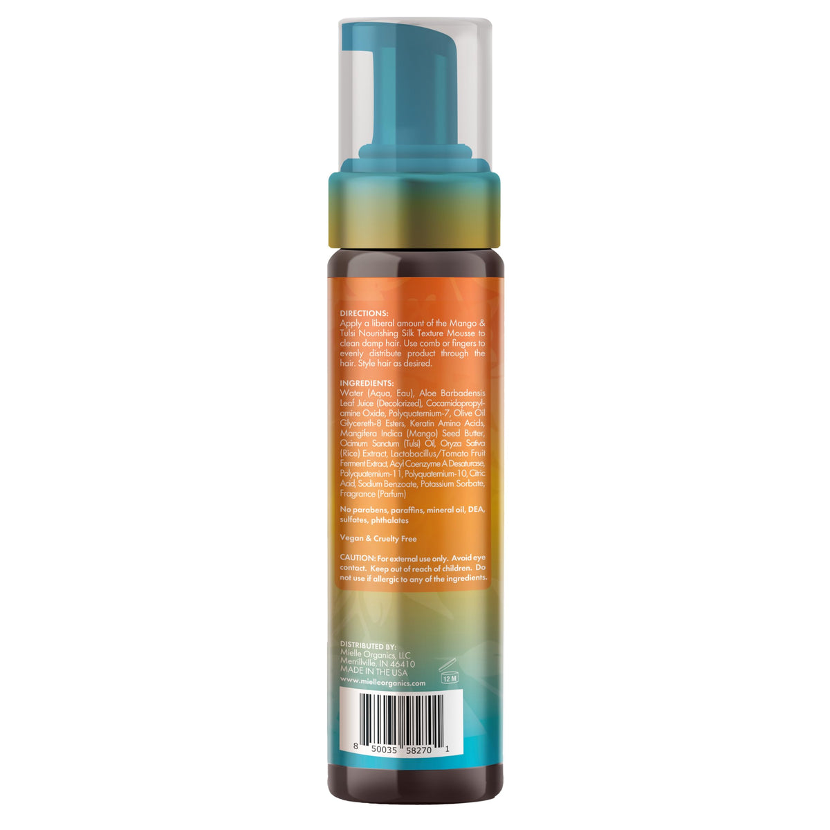 Mielle Mango Tulsi Damp Hair Application shows even product distribution