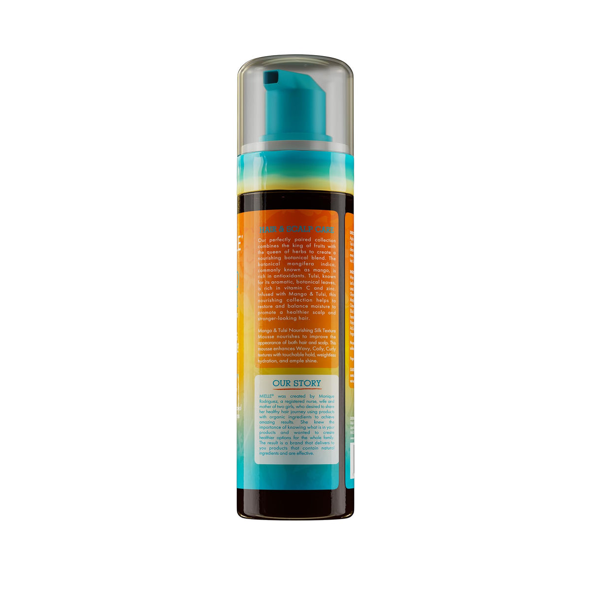 Mielle Mango Tulsi Mousse Texture close-up highlights lightweight hold