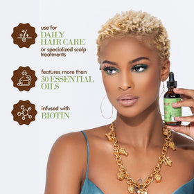 Mielle Organics Rosemary Mint oil used daily for hair nourishment routine.