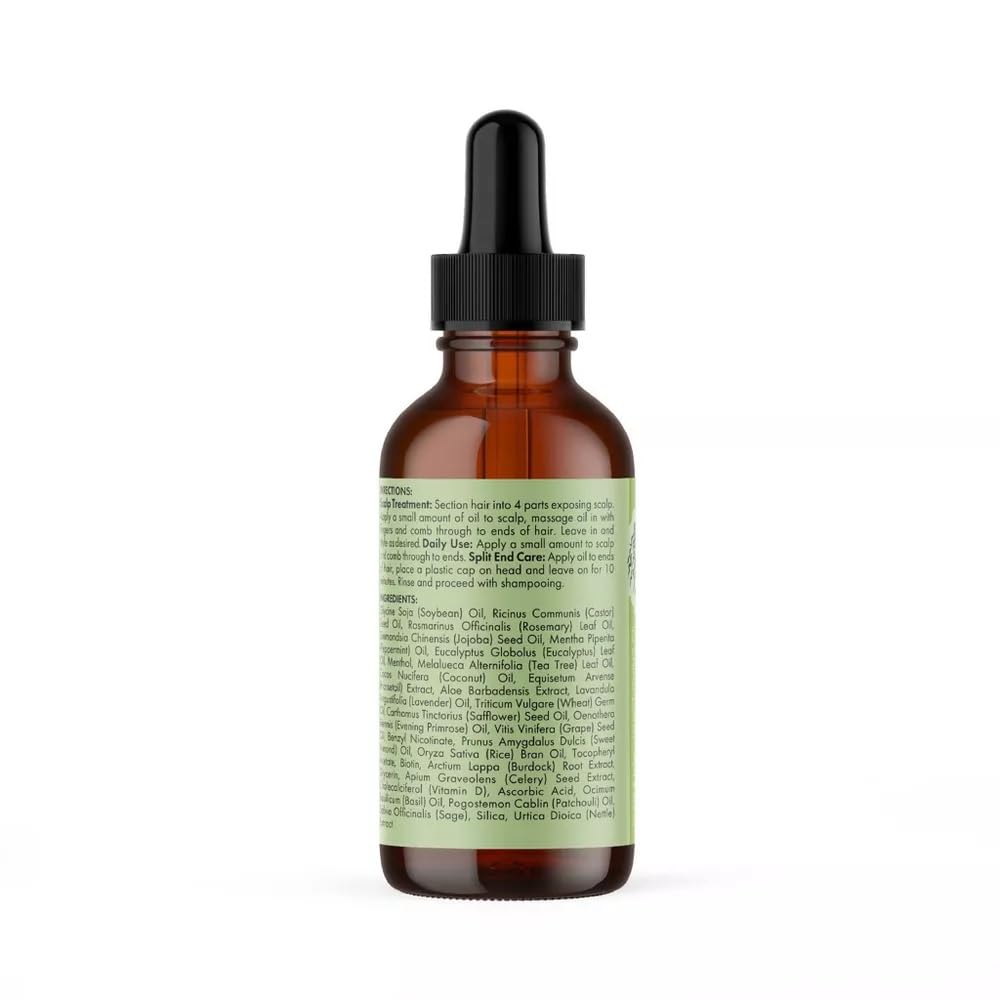 Mielle Organics Rosemary Mint oil applied to scalp provides refreshing sensation.
