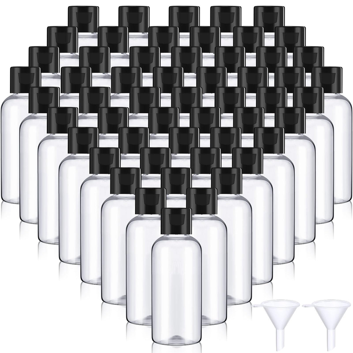 Mifoci 2oz clear bottle with flip cap for travel and refillable use.