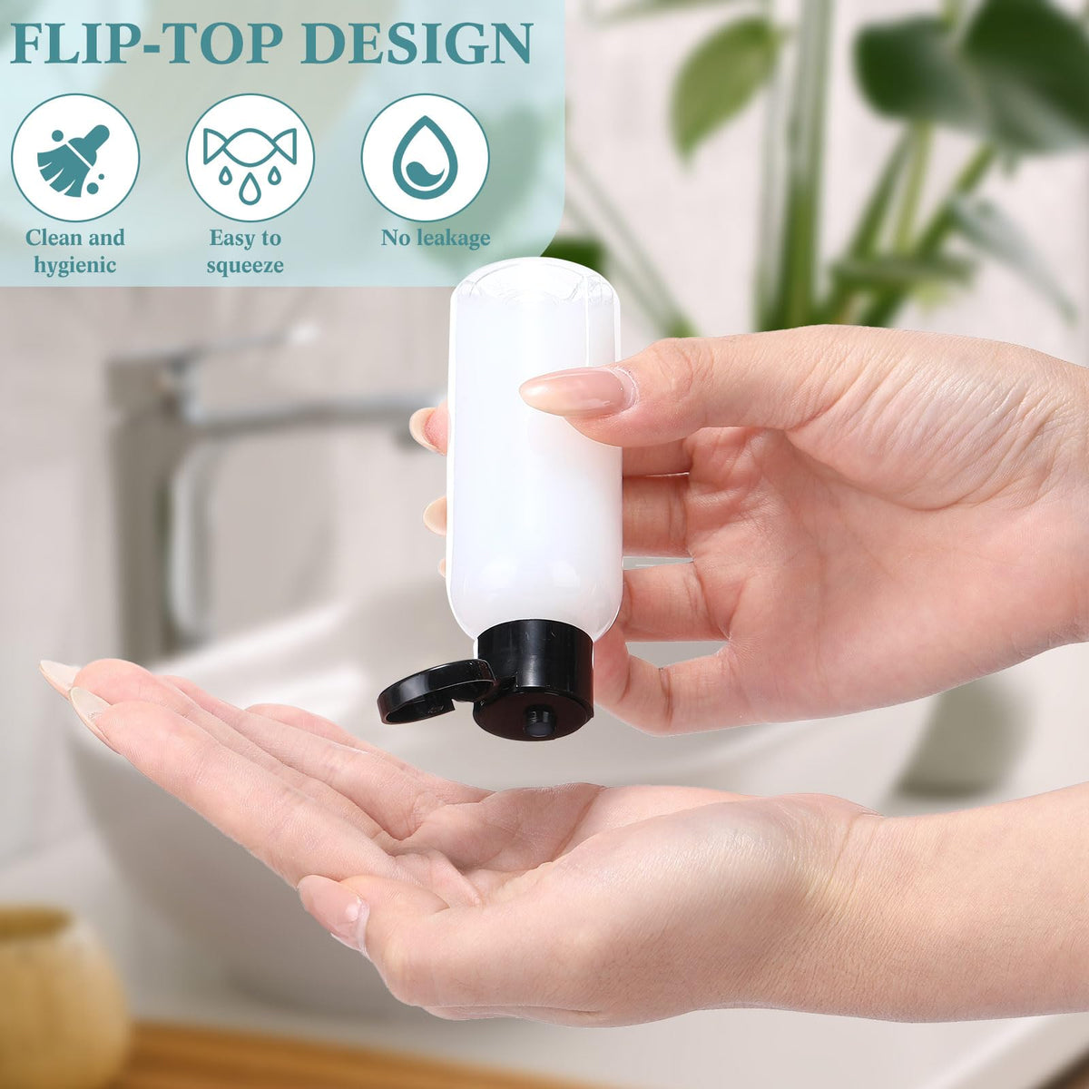 Pack of 100 empty bottles with small funnels for easy filling.