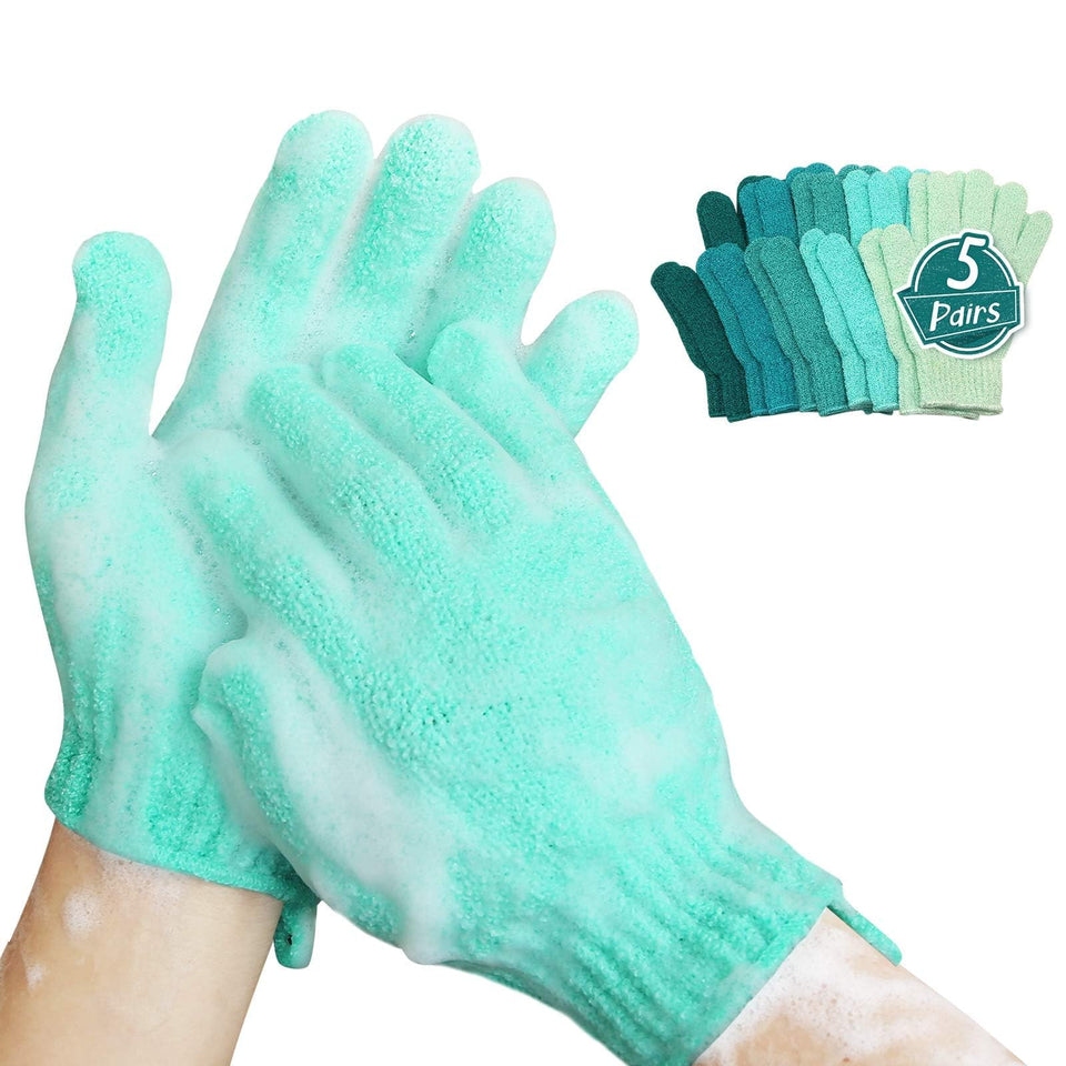 MIG4U shower exfoliating gloves close-up texture for deep cleansing and skin renewal