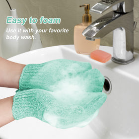 Mig4U shower scrub gloves gray help remove dry skin for a smooth finish