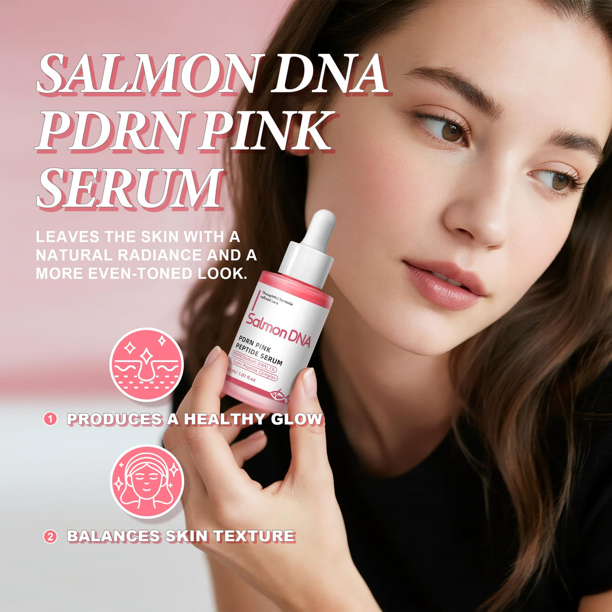 Mignor PDRN Serum texture closeup shows light formula.