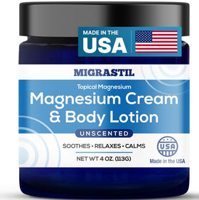 MIGRASTIL topical magnesium cream jar front view for soothing sore muscles