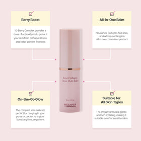 MIGUHARA Rose Collagen Glow Multi Balm application on cheek demonstrates subtle color