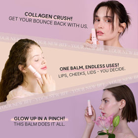 MIGUHARA Rose Collagen Glow Multi Balm rose-tint swatch on skin for natural glow