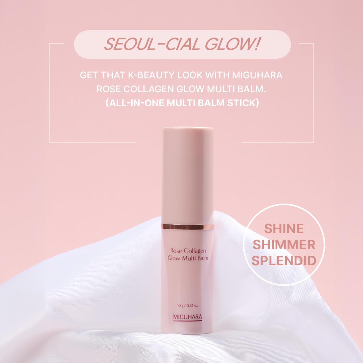 MIGUHARA Rose Collagen Glow Multi Balm texture swirl highlighting creamy finish