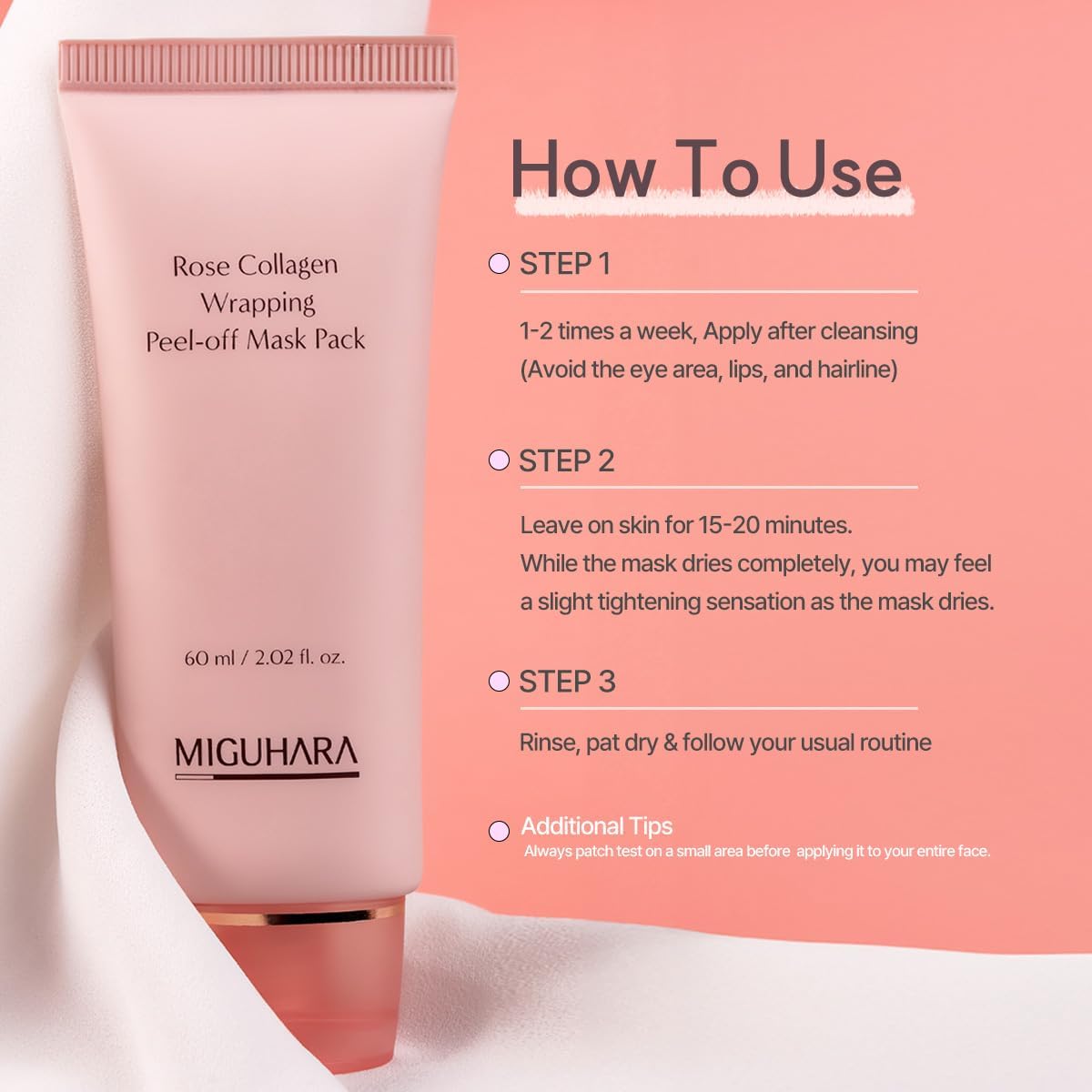 MIGUHARA Rose Collagen Wrap Mask peel-off sheet lifting impurities smoothly