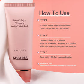 MIGUHARA Rose Collagen Wrap Mask peel-off sheet lifting impurities smoothly