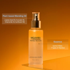 Miguhara Vital Shine Mist Serum glow-focused look suggesting radiant skin.