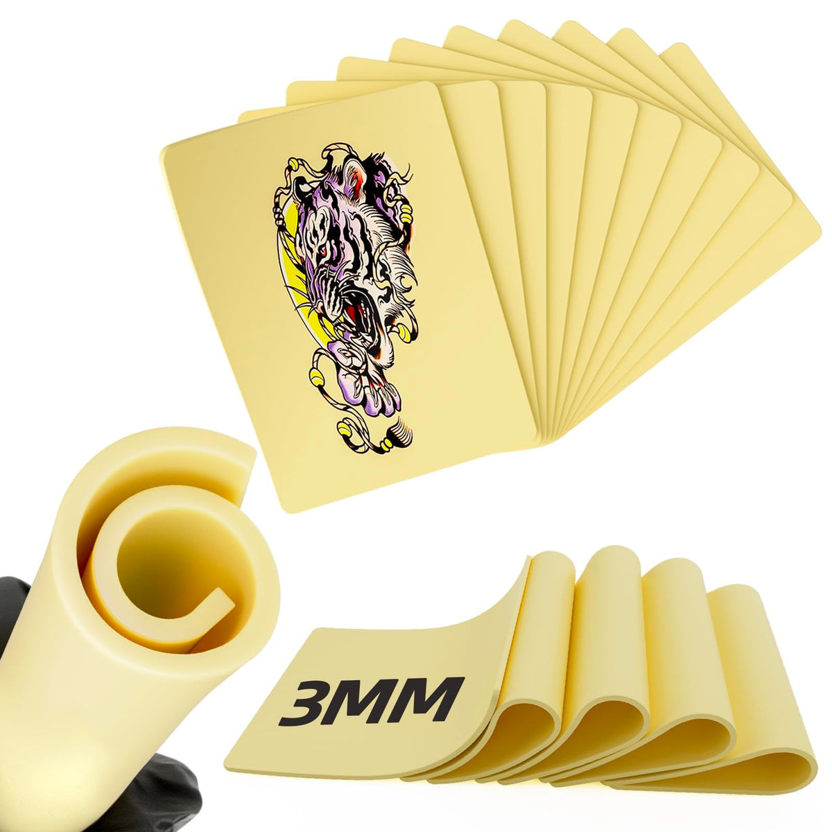 MIHERT blank tattoo practice skin 8x6 inches, double-sided for versatile design work.