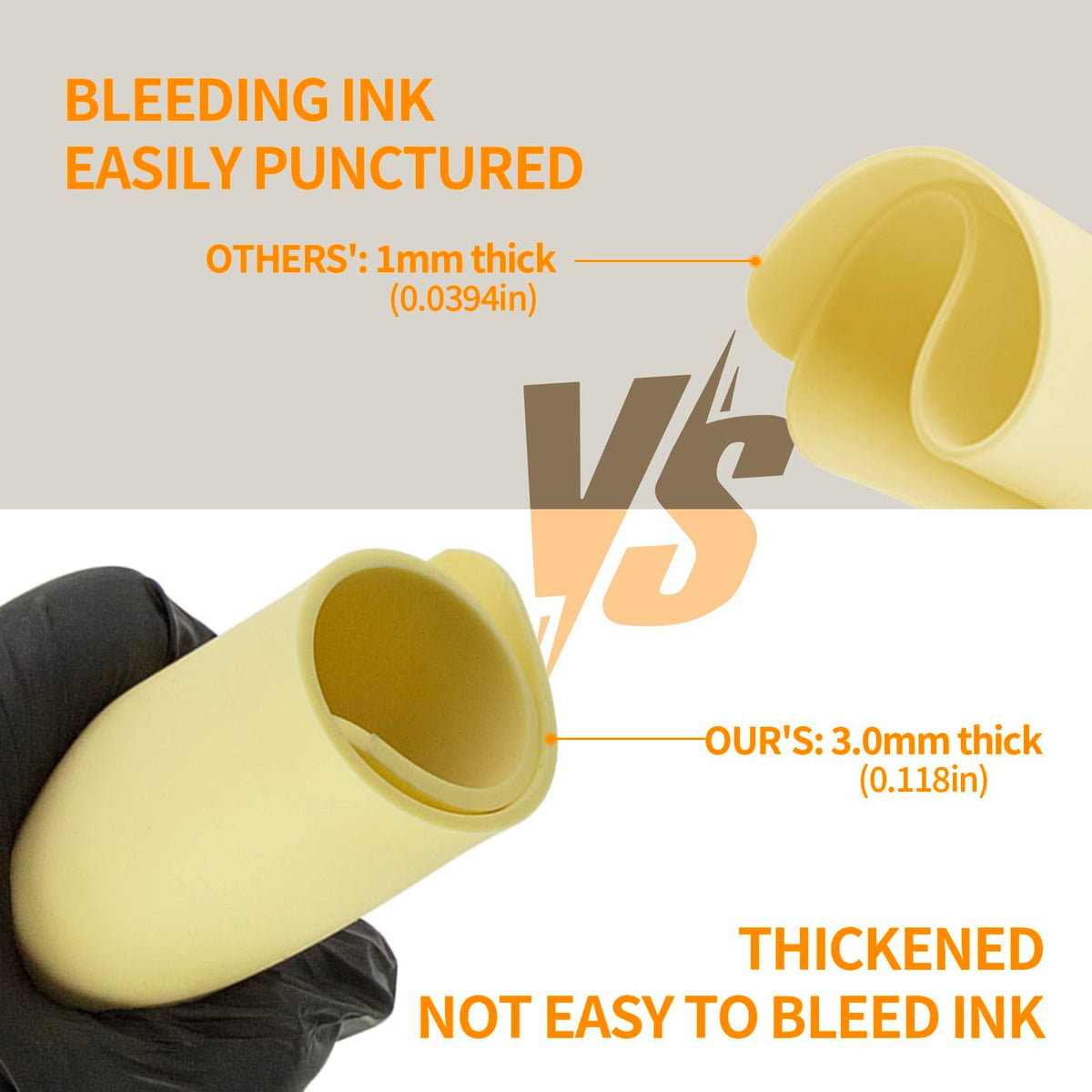 MIHERT realistic silicone practice skin for tattooing; ink holds well for clean lines.