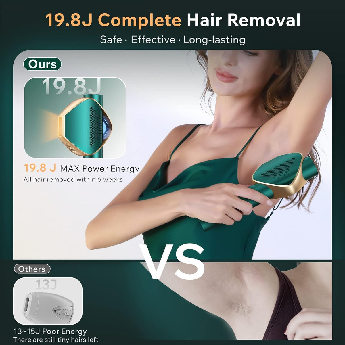 Mihilo IPL diamond edge head near bikini line for precise results
