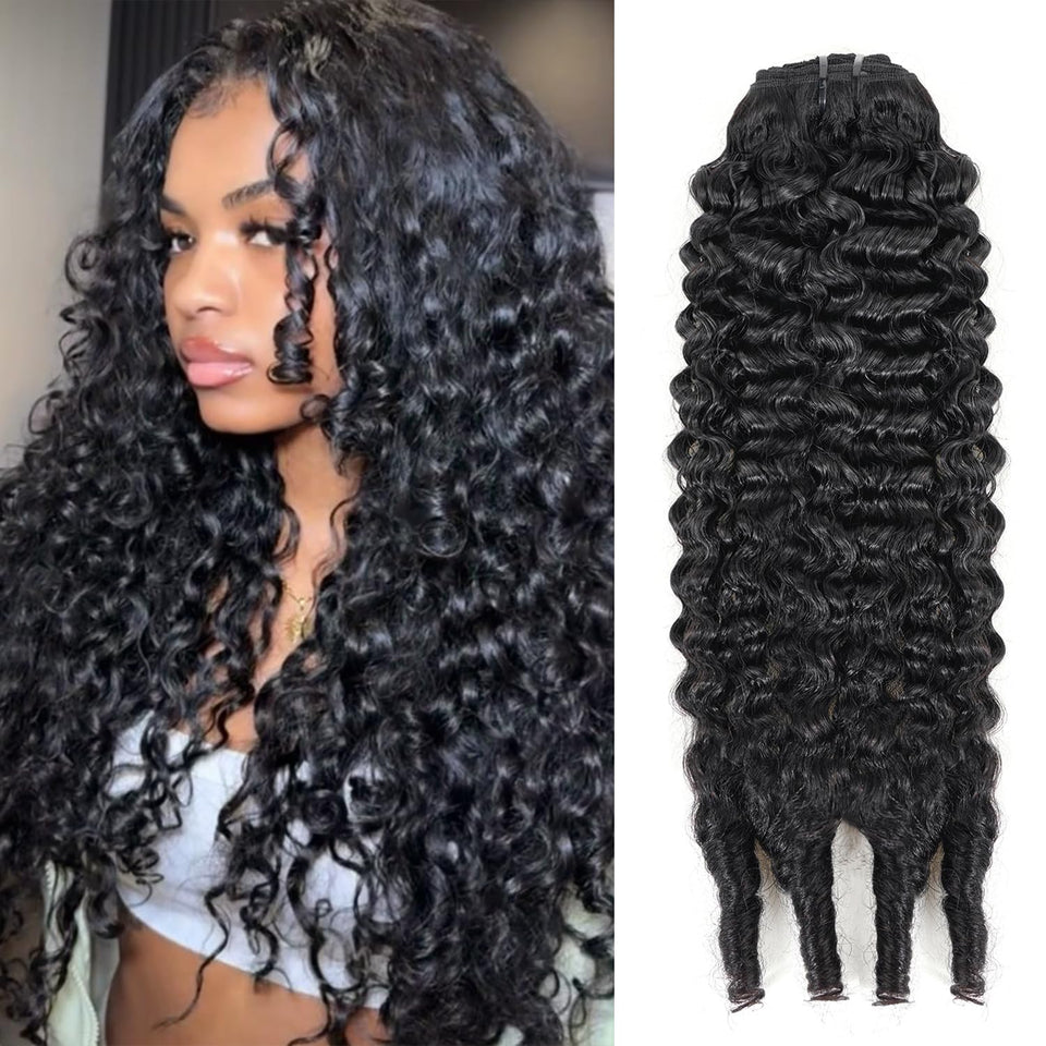 Mihugass Burmese curly clip-in extensions natural blend for seamless volume.