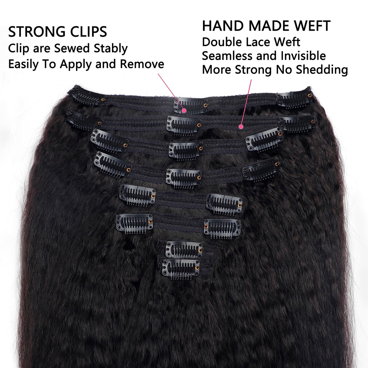 Mihugass natural-volume clip-ins match kinky straight texture