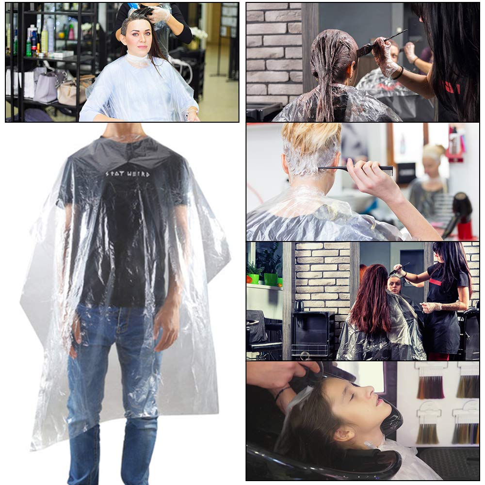 MIHUNTER waterproof cape keeps clients dry during washing and coloring sessions.