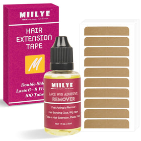 MIILYE replacement tape tabs pack for full-head extensions, long-lasting hold.