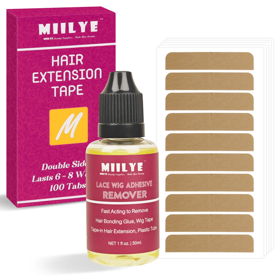 MIILYE replacement tape tabs pack for full-head extensions, long-lasting hold.