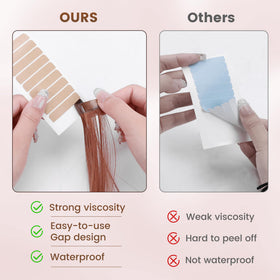 MIILYE invisible ultra-thin tape blends with natural hair.