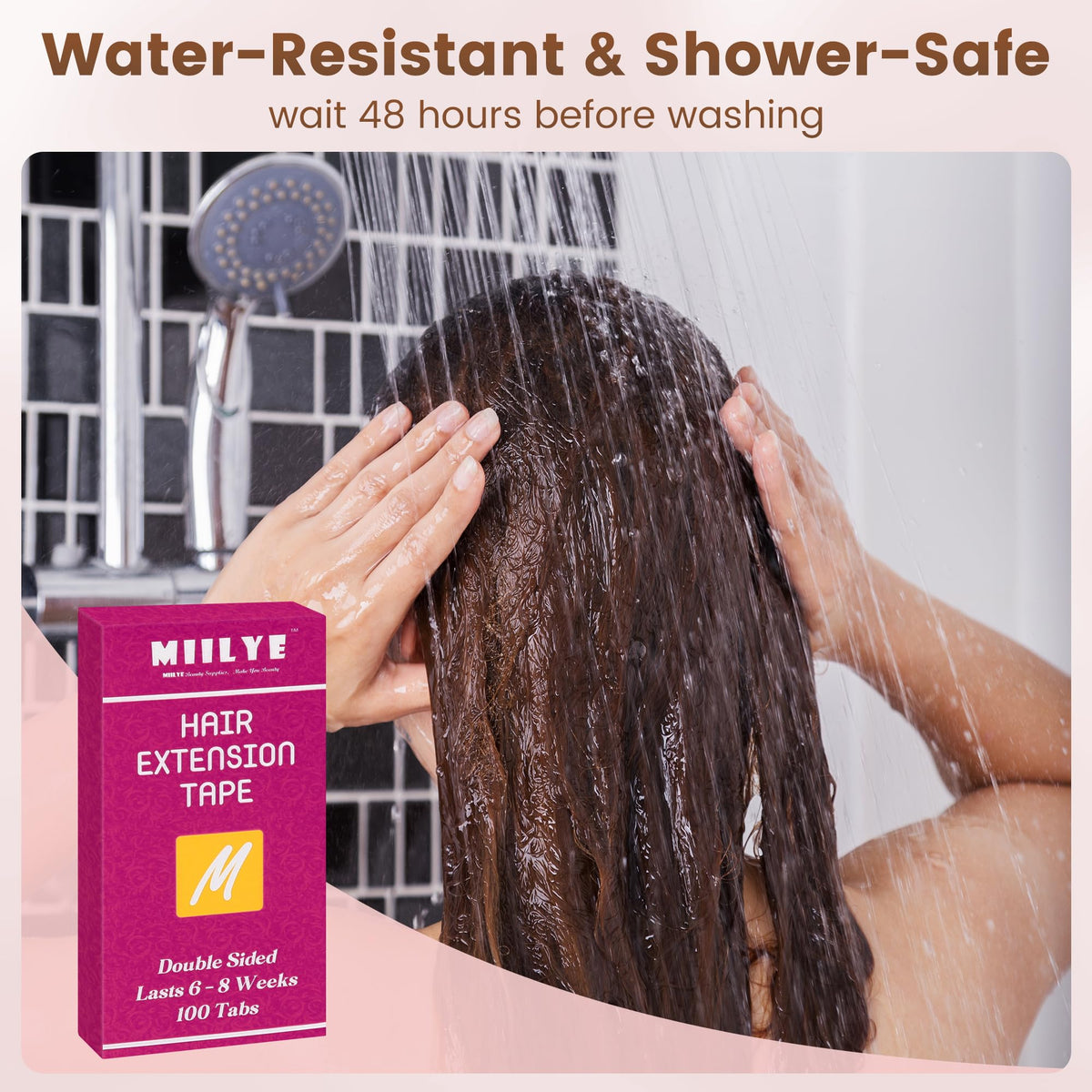 MIILYE water-resistant extension tape shown on a weft for durable wear.