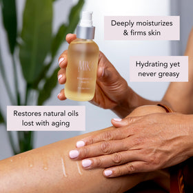 Mika Vie satin-soft skin after application hints at gentle, luxurious routine